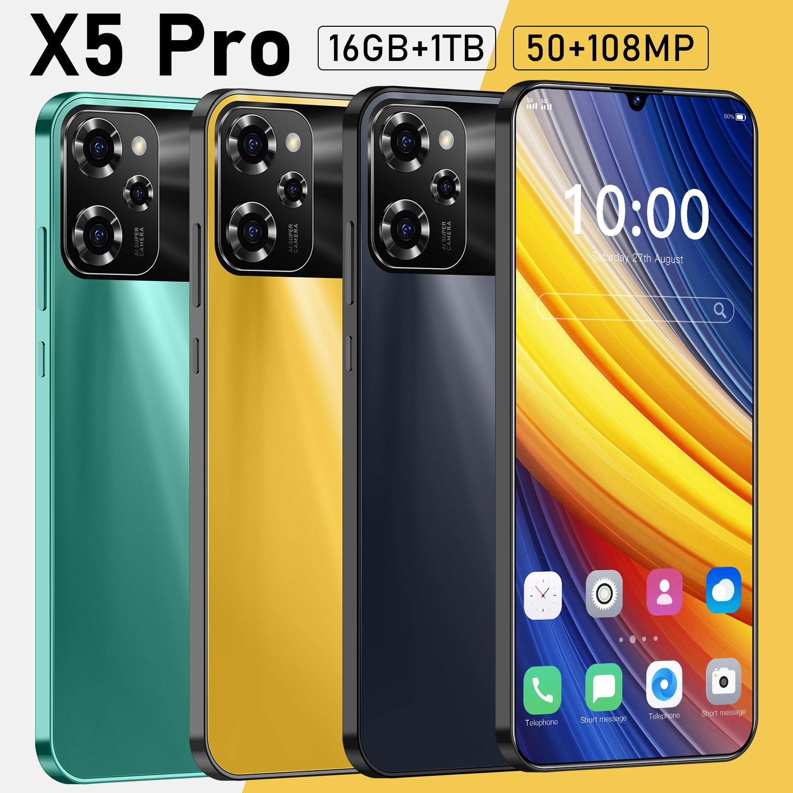 HOT Selling X5 Pro 6.53 inch 5MP+13 3GB+64 Quad Core Android10.0 3G 4G Network Gaming Phone